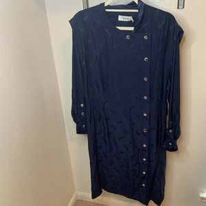 COACH 1941 Blue Jacquard Architectural Drape Dress Size 12/ Large NWT Msrp $650